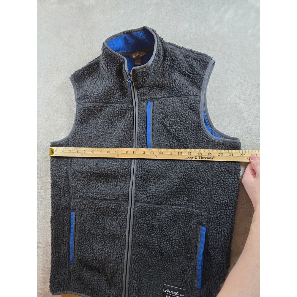 Eddie Bauer Chilali Faux Shearling Fleece Vest Mens M Full Zip Sherpa - Picture 2 of 9